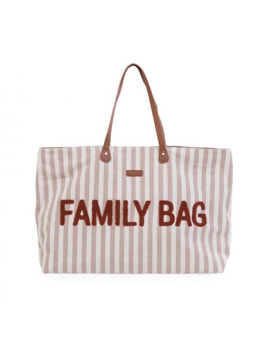 Τσάντα Αλλαγής Childhome Family Bag Stripes Nude-Terracotta