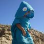 SunnyLife Beach Hooded Towel Shark Tribe Deep Blue