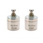 Bambino Silver Plated ''First Tooth'' & ''Curl Box'' Blue