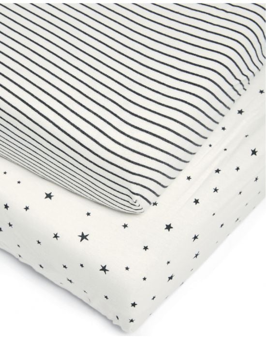 Mamas & Papas Fitted Sheet Starry Skies Pack of 2