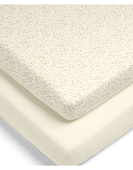 Mamas & Papas Fitted Sheet Born To Be Wild Speckle & Cream Pack Of 2