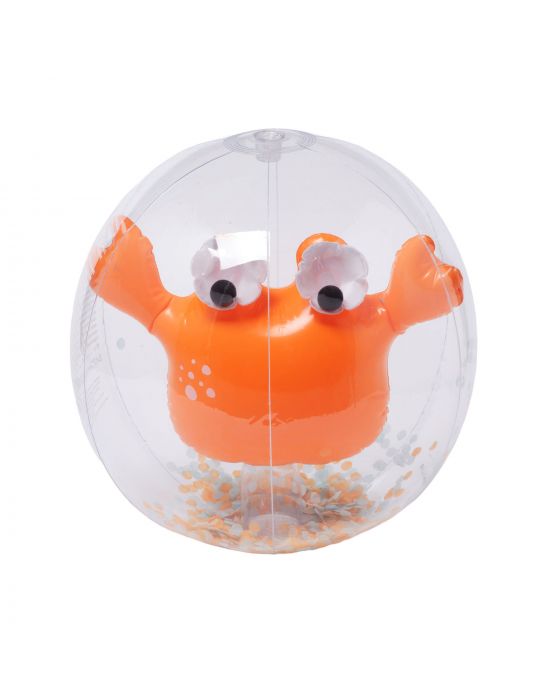 SunnyLife 3D Inflatable Beach Ball Sonny the Sea Creature Neon Orange