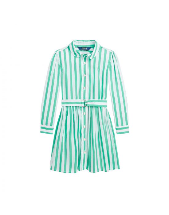 Polo Ralph Lauren Belted Striped Cotton Poplin Shirtdress
