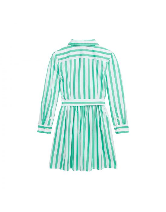 Polo Ralph Lauren Belted Striped Cotton Poplin Shirtdress