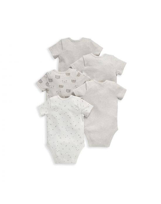 Mamas & Papas Short Sleeve Cotton Bodysuits 5 Pack