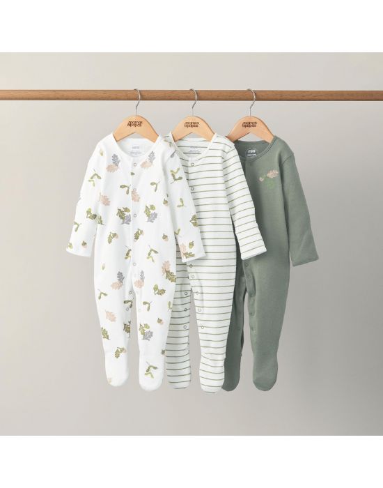 Mamas & Papas Into The Woods  Cotton Sleepsuits 3 Pack