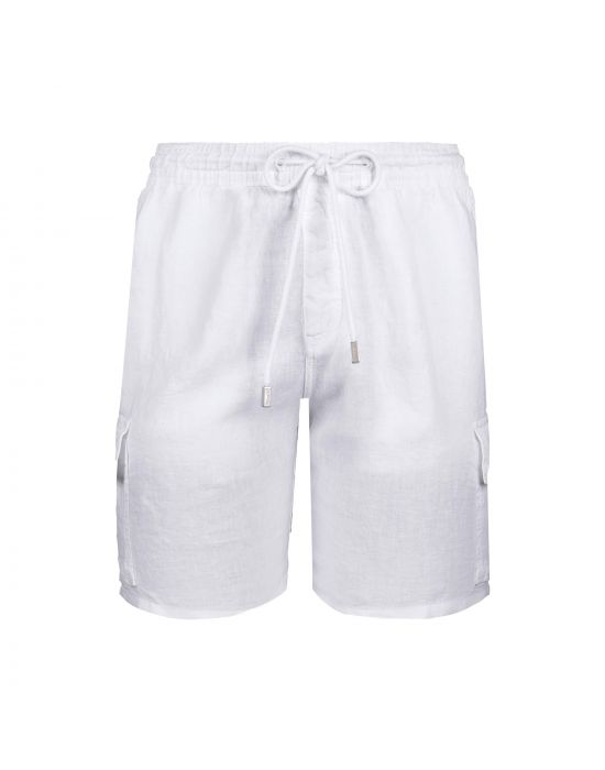 Vilebrequin Men Linen Bermuda Shorts Cargo Pockets