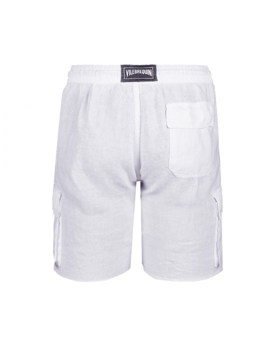 Vilebrequin Men Linen Bermuda Shorts Cargo Pockets