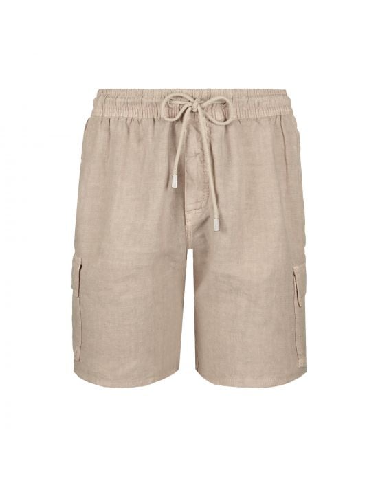 Vilebrequin Men Linen Bermuda Shorts Cargo Pockets