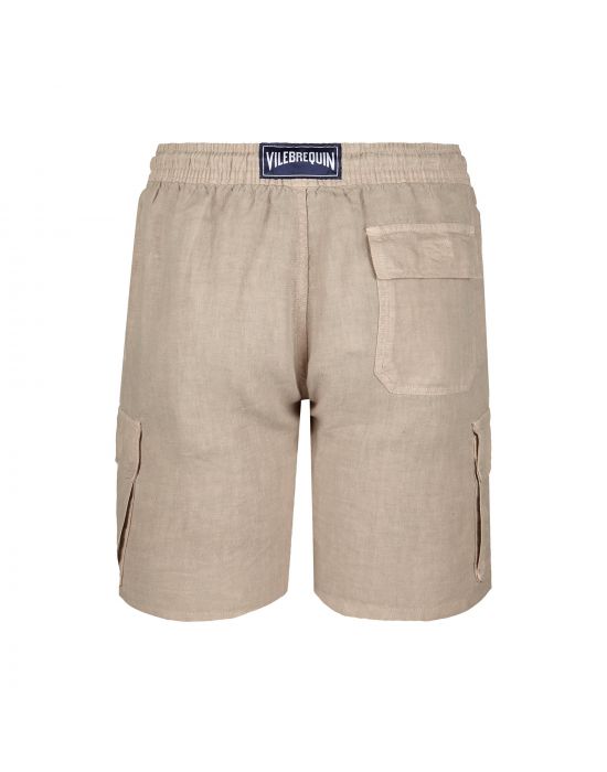 Vilebrequin Men Linen Bermuda Shorts Cargo Pockets