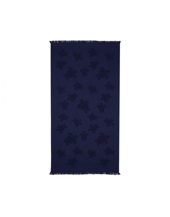  Vilebrequin Beach Towel in Organic Cotton Turtles Jacquard