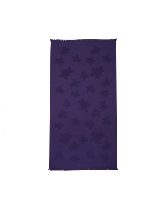  Vilebrequin Beach Towel in Organic Cotton Turtles Jacquard