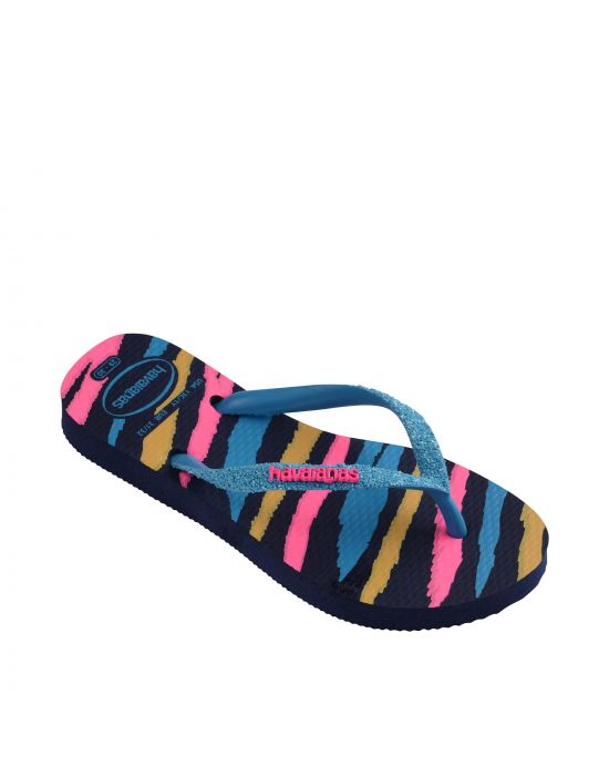 Παιδικές Σαγιονάρες Slim Glitter Navy Blue Havaianas