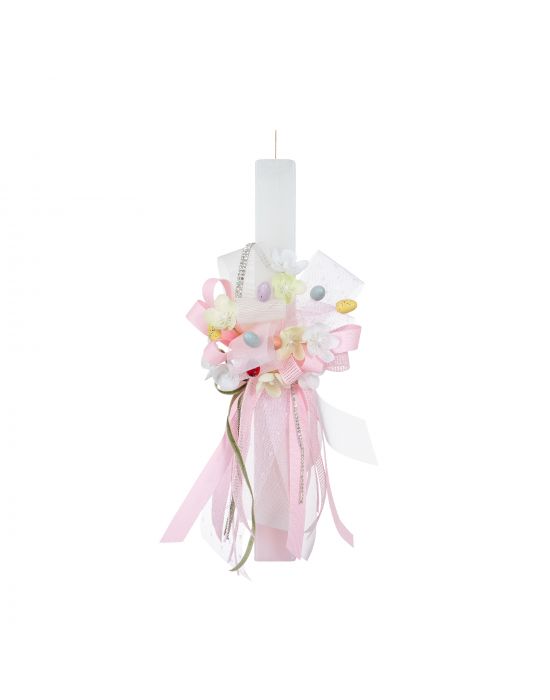 Easter Candle with Flower Bouquet