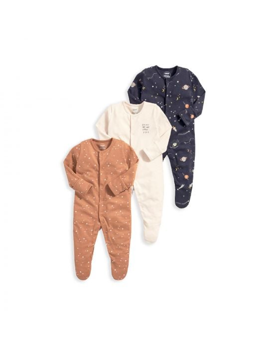 Mamas & Papas Beyond the Stars Cotton Sleepsuits 3 Pack