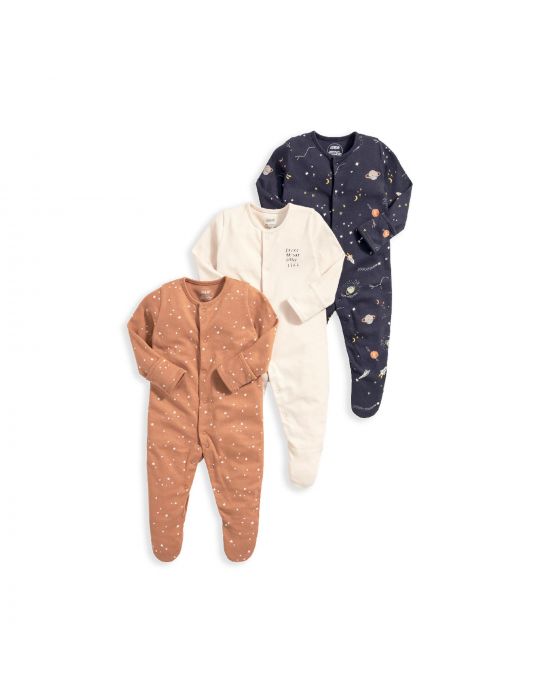 Mamas & Papas Beyond the Stars Cotton Sleepsuits 3 Pack