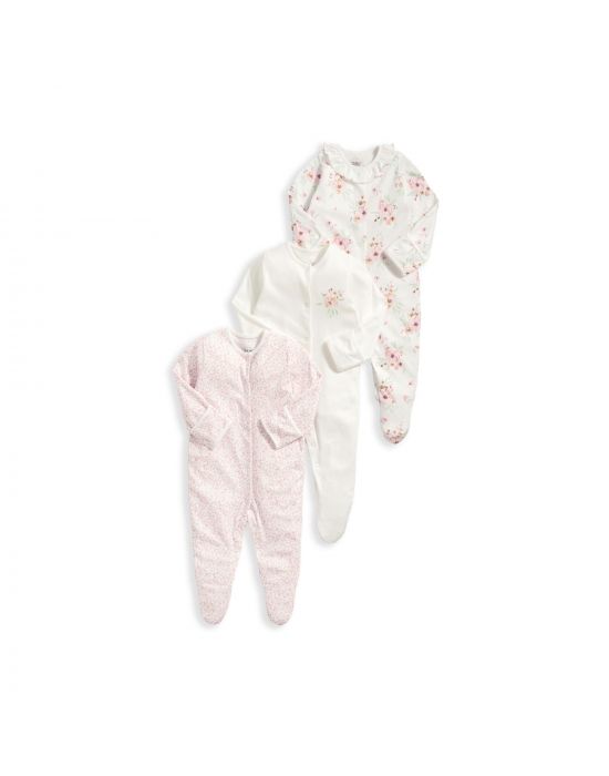 Mamas & PapasWatercolour Flowers Sleepsuits 3 Pack