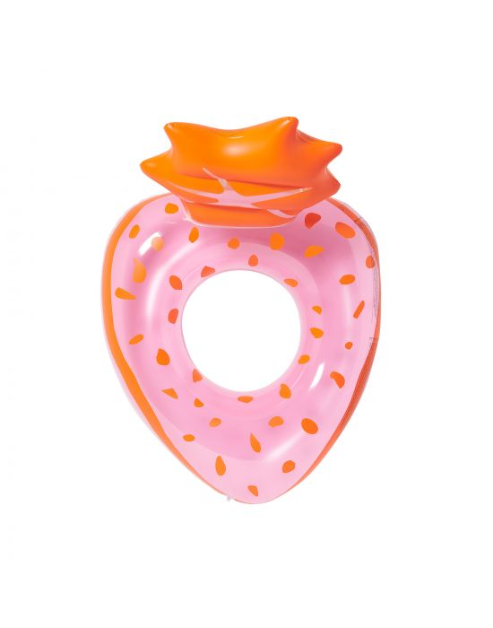 SunnyLife Luxe Tube Pool Ring Strawberry Pink