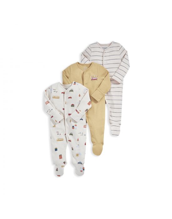 Mamas & Papas Transport Sleepsuits Set of 3