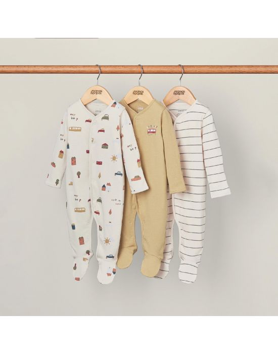 Mamas & Papas Transport Sleepsuits Set of 3