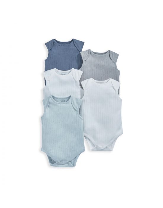 Mamas & Papas Short Sleeve Cotton Bodysuits 5 Pack