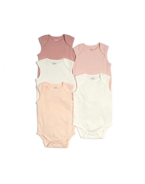 Mamas & Papas Short Sleeve Cotton Bodysuits 5 Pack