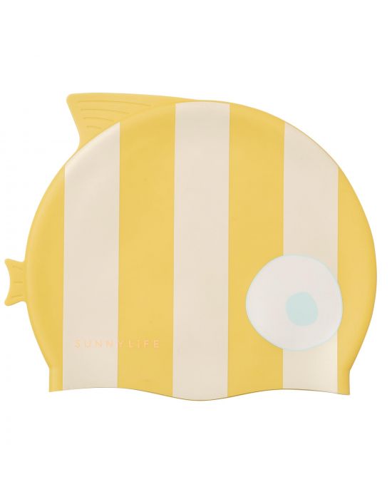 Παιδικό Σκουφάκι Κολύμβησης Finn the Fish Mustard StripeSunnylife