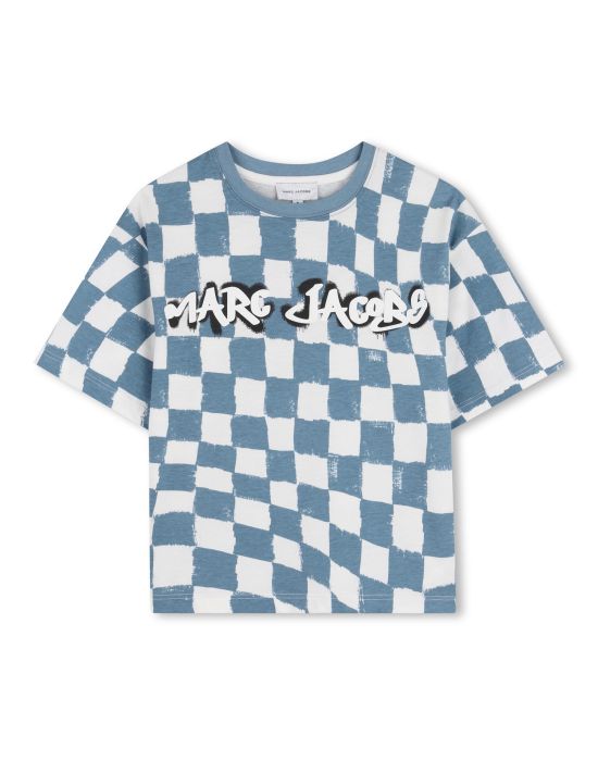 Marc Jacobs Checkerboard Print T-shirt with Raised Ink Logo