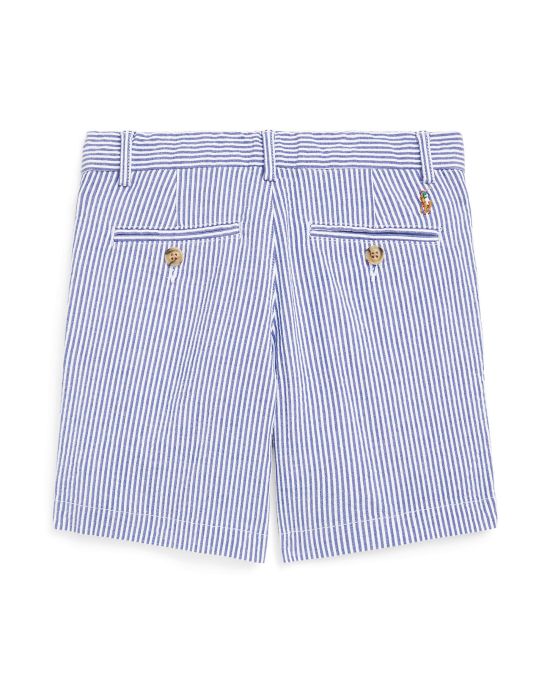 Stretch Cotton Seersucker Short Polo Ralph Lauren