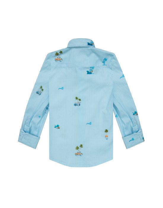 Lapin House Boys Striped Shirt With Embroidered Details