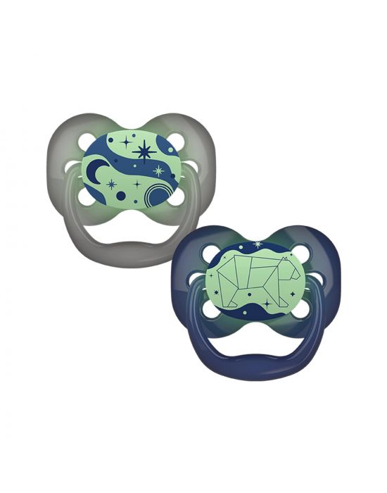 Dr.Brown's Advantage Pacifier - Stage 1, Glow in the Dark - Blue, 2-Pack0-6Μ