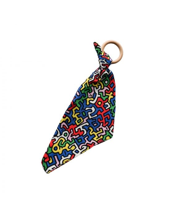 Βρεφικό Πανάκι παρηγοριάς & Μασητικό δαχτυλίδι Keith Haring Brazil Etta Loves