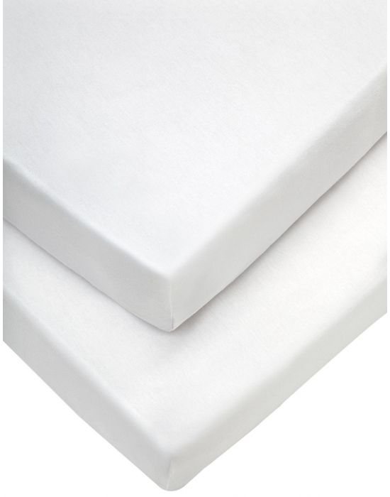 Mamas & Papas Bedsheet For Cribs Set 2 pieces  40*94cm White