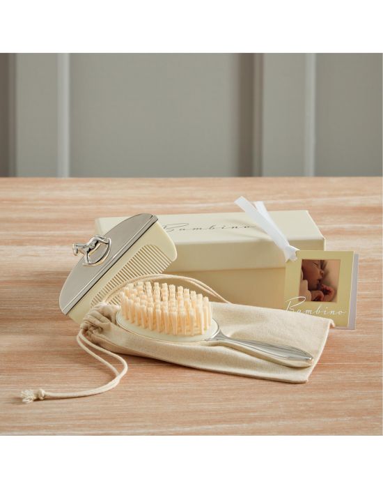 Bambino Brush & Comb Set with Rocking Horse Icon