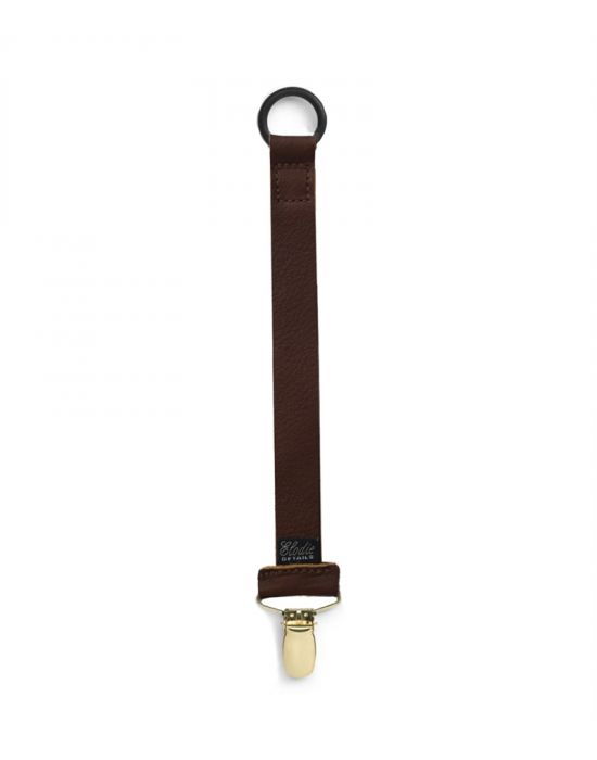 Elodie Details Baby Pacifier Clip-Leather Brown