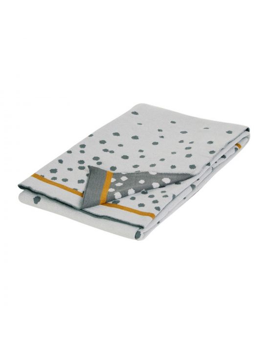Done By Deer Knitted Blanket Happy Dots Grey