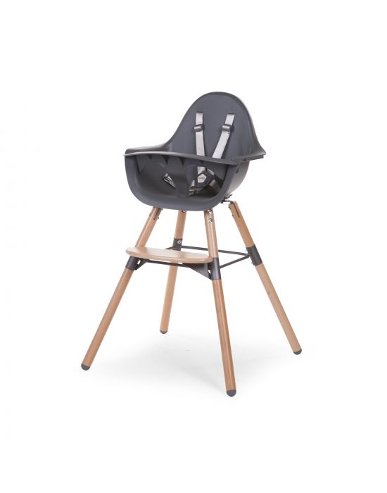 Παιδικό Κάθισμα Φαγητού Childhome EVOLU 2 Natural - Anthracite 2 in1 & Bumper