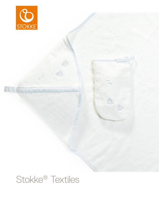 Βρεφικό Mπουρνούζι & Γάντι Stokke Blue Sea Organic Cotton