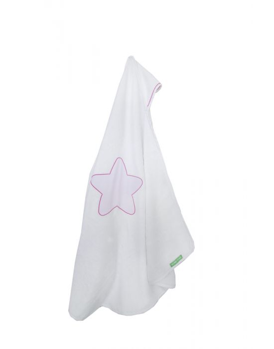 Mothertouch Baby Big Star Pink Hooded Towel