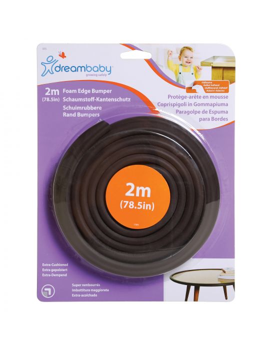 DreamBaby Kids Foam Edge Bumper 2 metre Roll Brown