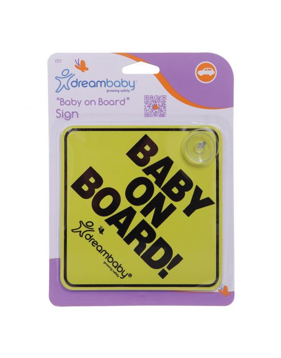 Baby on Board Sign Yellow / Black DreamBaby