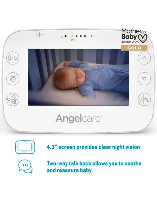 Ενδοεπικοινωνία Μωρού με Κάμερα 4.3' και Αισθητήρα Άπνοιας AC327 Angelcare