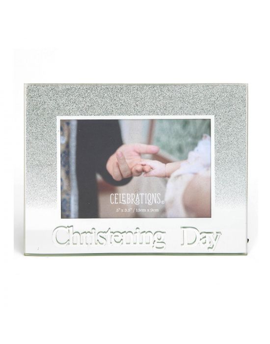 Bambino Silver Glass Frame Christening Day 5'' x 3.5''