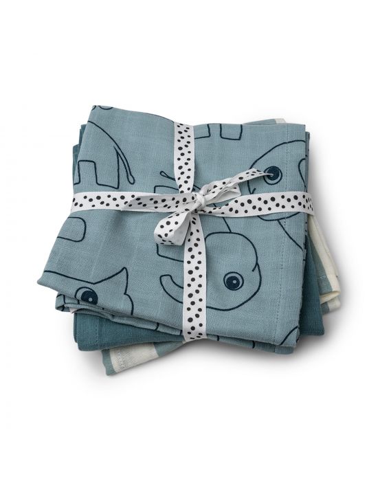 Baby Burp Cloth 3 Pack Done By Deer Friends Blue