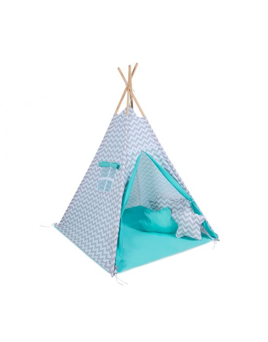 Σκηνή Baby Adventure Teepee Grey Wave Mint