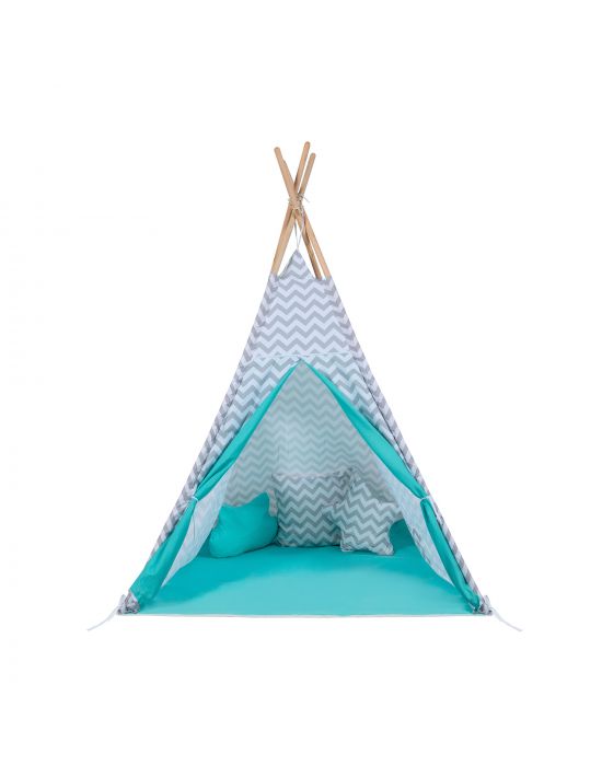 Σκηνή Baby Adventure Teepee Grey Wave Mint