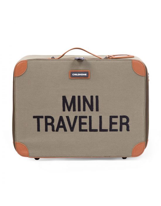 Childhome Mini Traveller Kids Suitcase Canvas Kaki