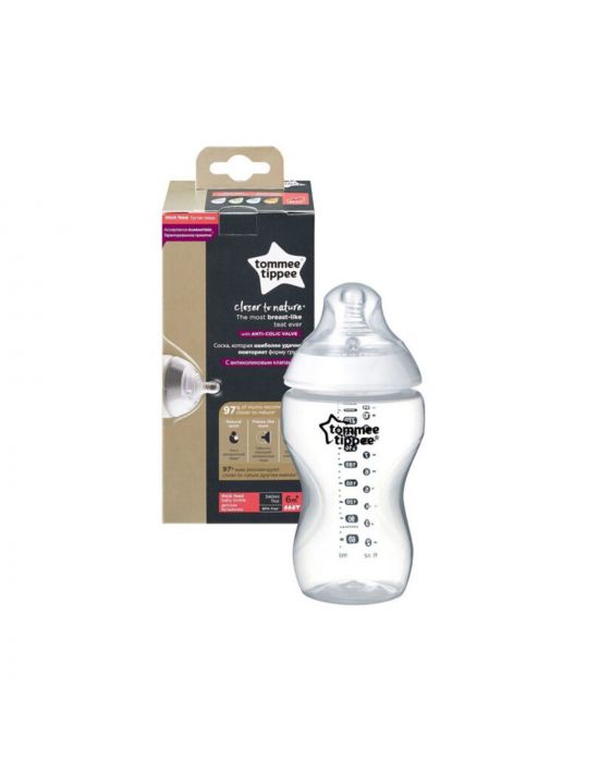 Βρεφικό Μπιμπερό 340ml Closer to nature Μεσαίας ροής 3M+ Tommee Tippee