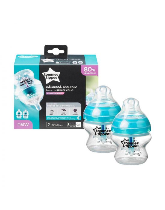 Βρεφικό Μπιμπερό Advanced Anti-Colic 150ml Σετ 2 τεμ Μικρής ροής 0m+ Tommee Tippee