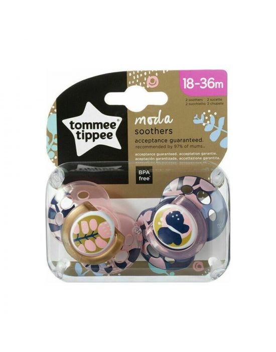 Tommee Tippee Baby Pacifiers Silicone Moda Pink 18-36M
